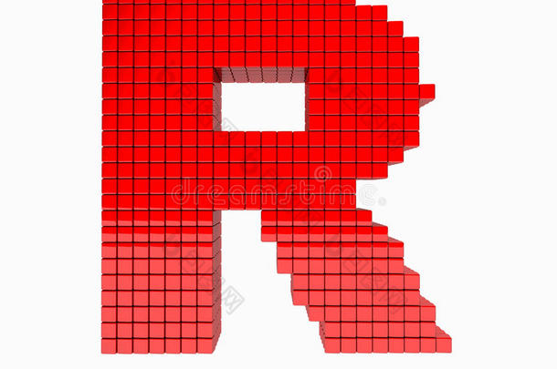三维设计英文字母红色字母