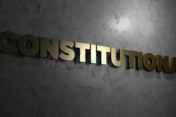 宪法-黄金文本在黑色背景-3D提供版税免费股票图片