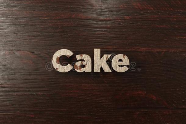 蛋糕-粗糙的枫木标题-3d渲染的免版税股票图像