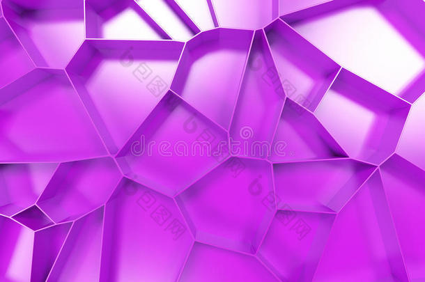 彩色背景上的抽象彩色三维Voronoi<strong>栅格</strong>