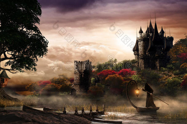 神秘湖上的城堡