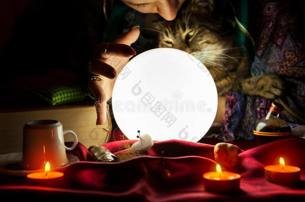 发光水晶球与吉普赛算命谁持有一只猫