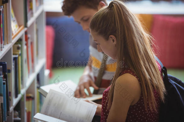 <strong>专心</strong>的同学在图书馆看书