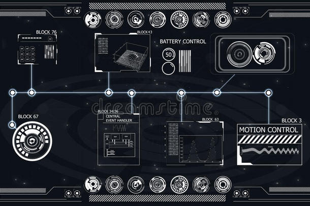 未来主义的用户界面。 哈德。