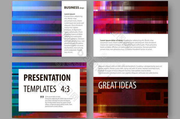 演示幻灯片的业务模板。 矢量设计中的抽象布局。 由五颜六色制成的闪光背景