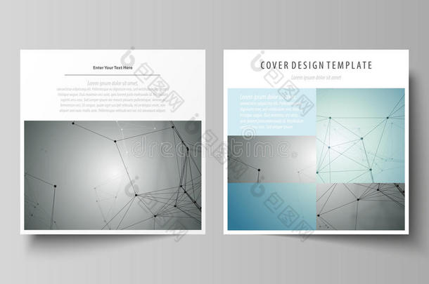 <strong>广场设计</strong>手册、杂志、传单、报告的业务模板。 传单封面，矢量布局。 几何