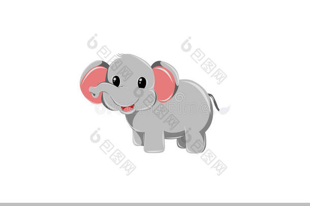 可爱的大象插图。
