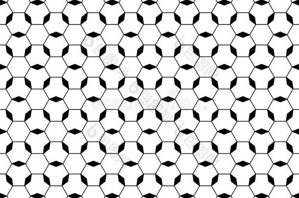黑白观赏几何图案，细线条，六角形结构
