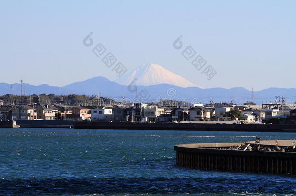 哈马纳克湖和山。 静冈滨松富士