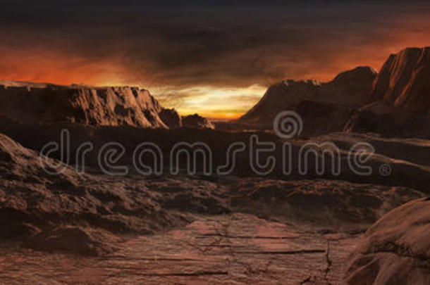 艺术品背景沙漠插图火星