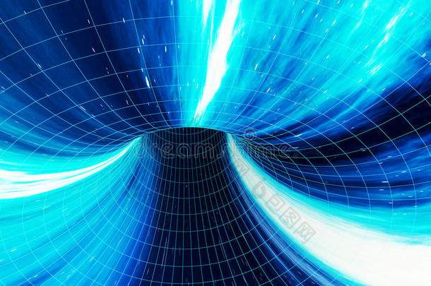 抽象速度隧道在空间、<strong>虫洞</strong>或黑<strong>洞</strong>中翘曲，克服宇宙中临时空间的场景。 3D