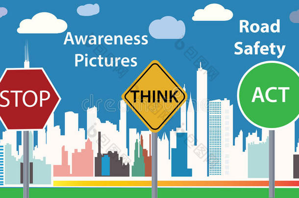 意识照片插图-道路安全信息-儿童教育海报
