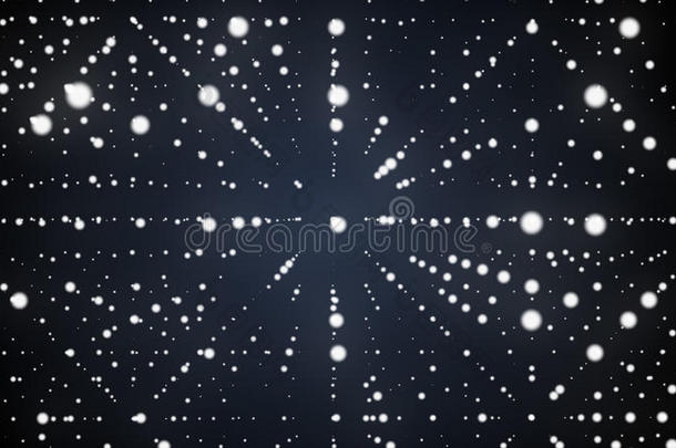 摘要背景。 具有深度错觉的发光恒星的矩阵。 抽象的未来主义空间背景