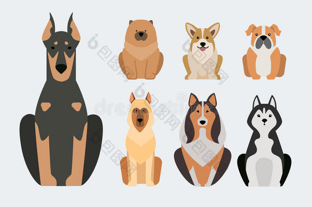 有趣的卡通狗角色面包插图卡通风格快乐小狗和孤立友好的哺乳动物可爱的吉祥物