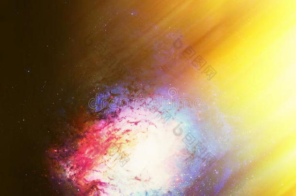宇宙空间和恒星，彩色宇宙抽象背景。 空间中的光效应。