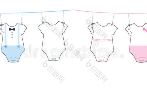 婴儿新生儿悬挂婴儿符号。 男孩和女孩的身体