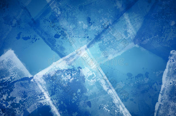 蓝色背景上的抽象网格重叠纹理