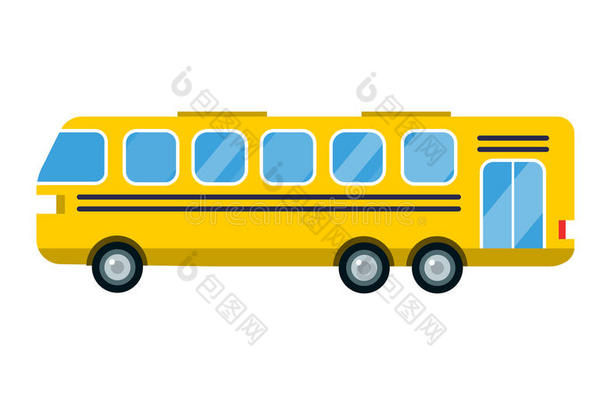 城市黄色公交矢量图孤立道路运输车辆旅游交通旅游客车学校