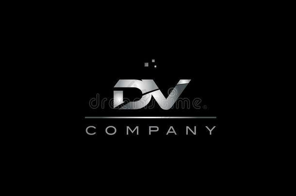 DVdv银灰色金属字母标志图标