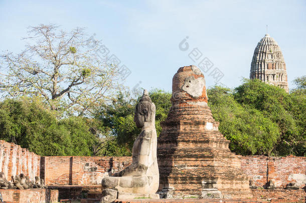 佛陀<strong>雕塑</strong>在WatphraMahthat，大utthaya，泰国
