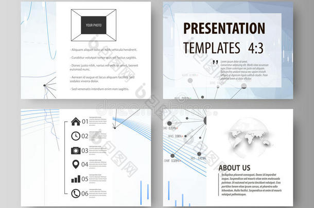 演示幻灯片的业务<strong>模板</strong>。 矢量布局。 <strong>蓝色</strong>抽象信息<strong>图形</strong>背景在极简主义