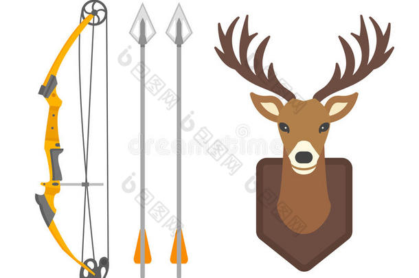 鹿头野生剪影，哺乳动物，驯鹿，野生动物，鹿角，鹿角，鹿画标志，奖杯，标志狩猎