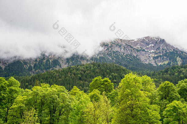 阿尔卑斯山秋天<strong>背景</strong>美丽的美女