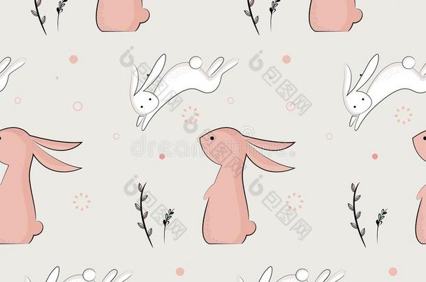 可爱兔子的童趣图案
