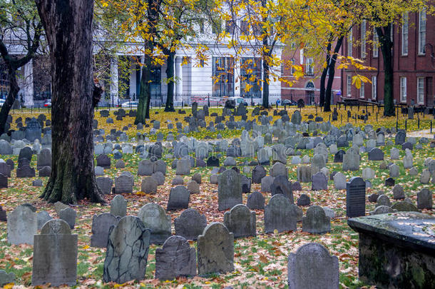 谷仓<strong>埋葬</strong>地面墓地-波士顿，马萨诸塞州，美国