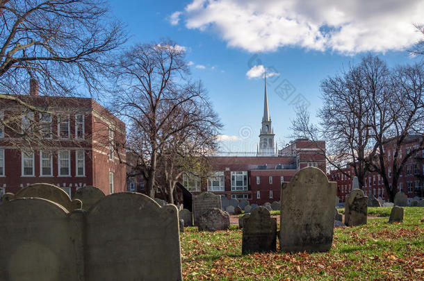科普`山埋地墓地和旧北教堂-波士顿，马萨诸塞州，美国
