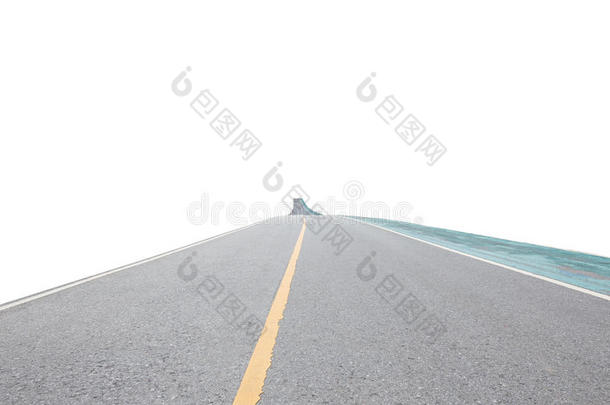 沥青路和运动自行车路隔离在白色背景上