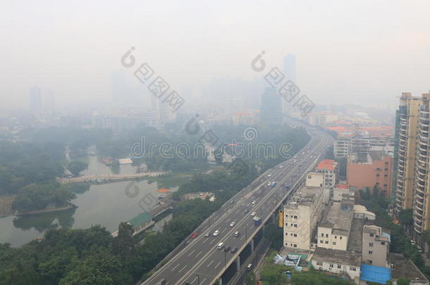 广州城市景观空气污染中国