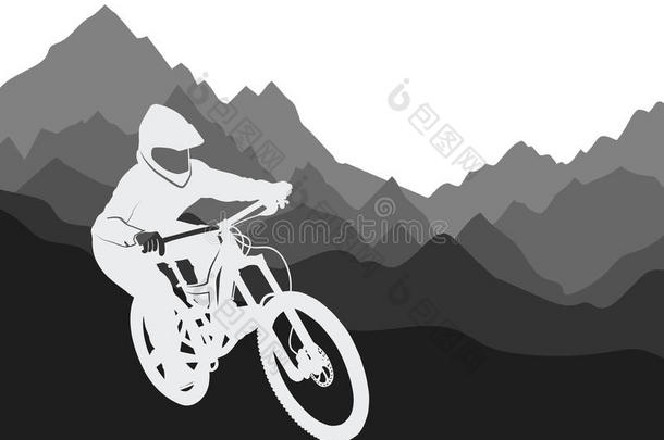 行动冒险自行车摩托车手骑自行车