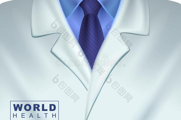 4月7日世界卫生日。 白色医生外套
