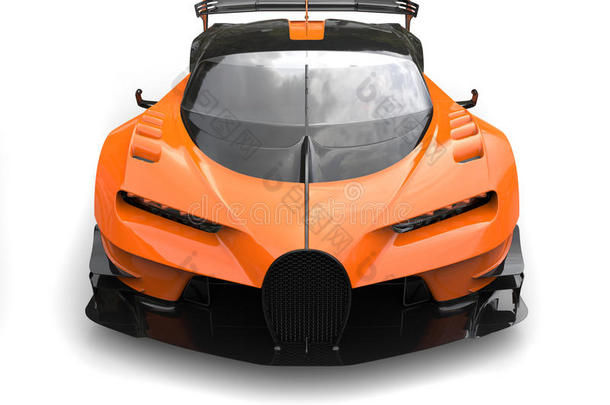 黑色和橙色超级<strong>跑车</strong>-正面视图