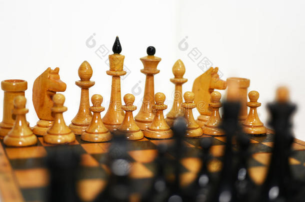 国际象棋人物的抽象组成。