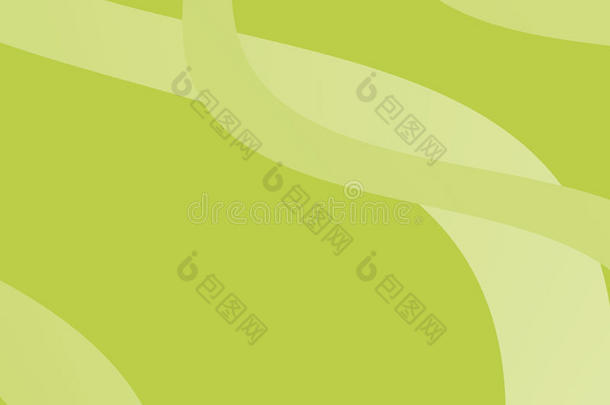 抽象的分形背景，重叠的波浪条纹在温和的绿色阴影