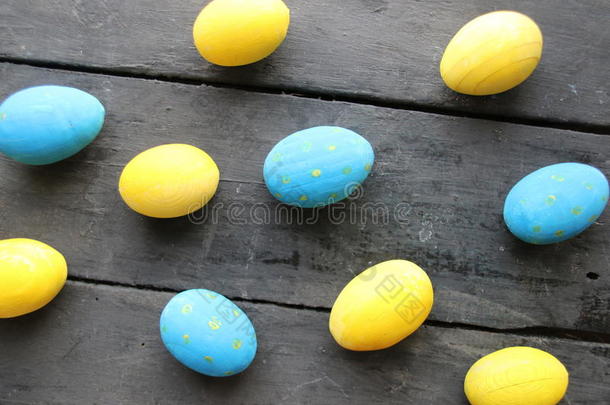 五颜六色的复活节彩蛋。 节日装饰。