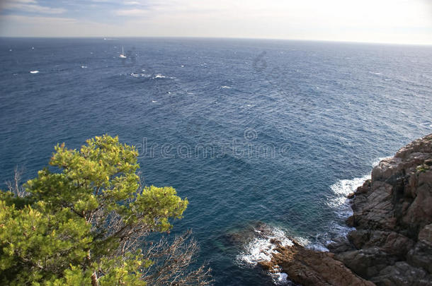 海滩峭壁地球高的俯瞰