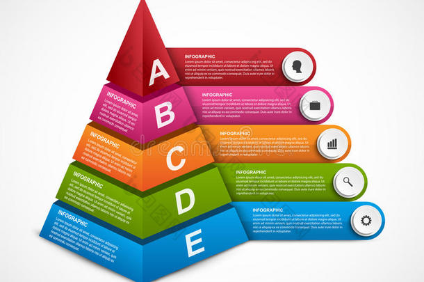 摘要<strong>三维金字</strong>塔选项信息图形模板的演示或信息小册子。