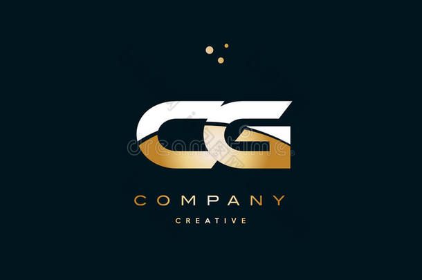 CG，Cg，白色，黄色，金色，豪华字母，标志，ICO