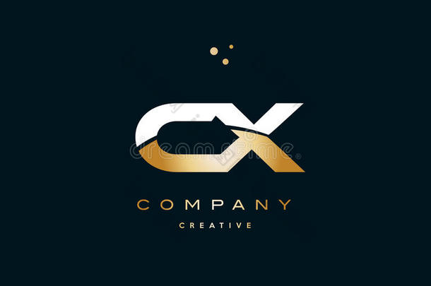 CXcx白黄金黄金豪华字母标志ICO