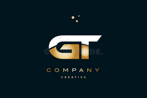 GT白色，黄色，金色，豪华字母，标志，<strong>ICO</strong>