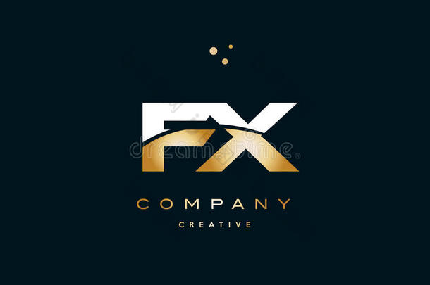 FXFx白黄金黄金豪华字母标志<strong>ICO</strong>