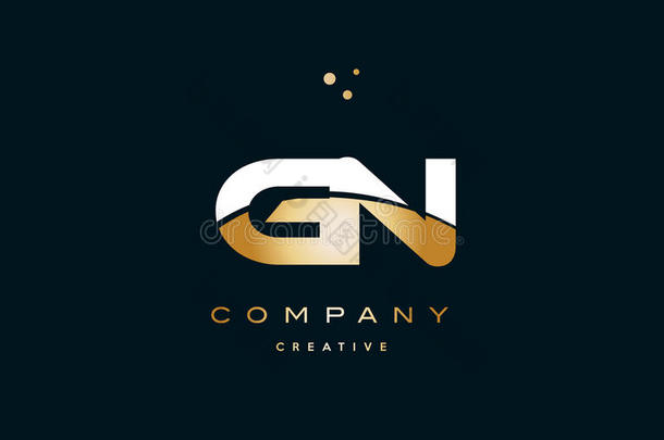 GNGN白色，黄色，金色，豪华字母，标志，ICO