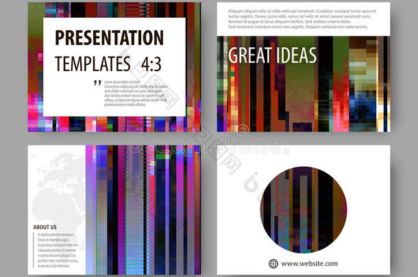 演示幻灯片的业务模板。 矢量设计中的抽象布局。 由五颜六色制成的闪光背景