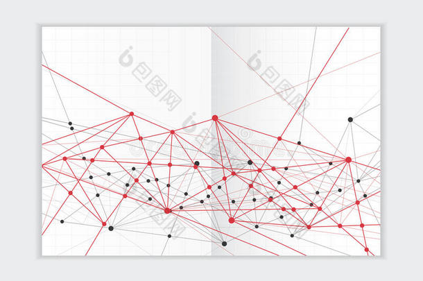 摘要背景年报模板，几何三角形设计业务手册封面