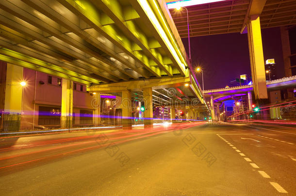城市道路立交桥高架桥夜景
