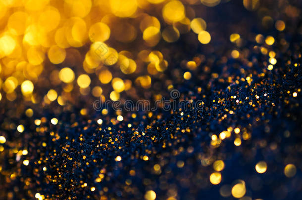 闪光灯闪烁背景，闪光散焦抽象闪烁灯和闪光明星圣诞灯背景。