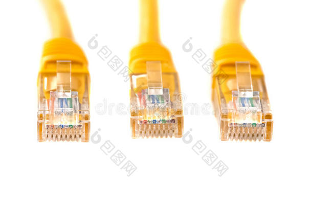 电缆头进入头部RJ45，网络，RJ45，插头。 孤立的。